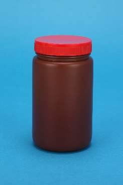 プラスチック容器：1L広口瓶(茶)